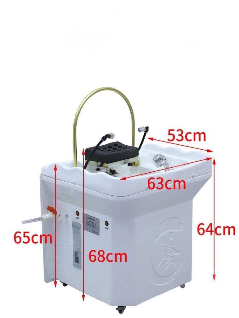 Scalp Massage Sink – Non-Plumbed with Tank featuring detachable water basin and refillable tank for hassle-free salon setup