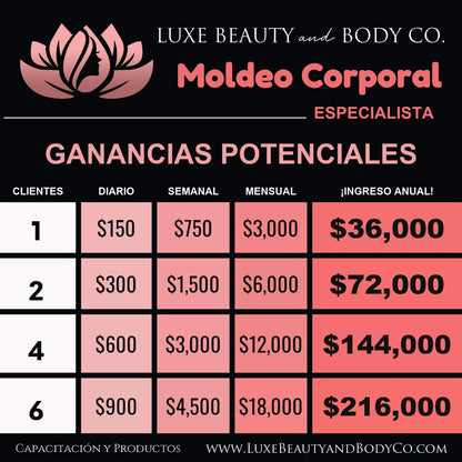 Gráfico de ingresos Moldeo Corporal
