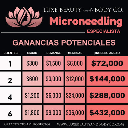 Gráfico de ingresos Microneedling